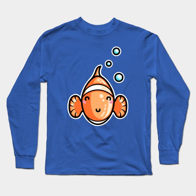 Kawaii Cute Clownfish Long Sleeve T-Shirt by freeves